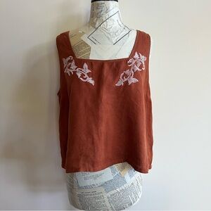Block Print Linen Tank Top